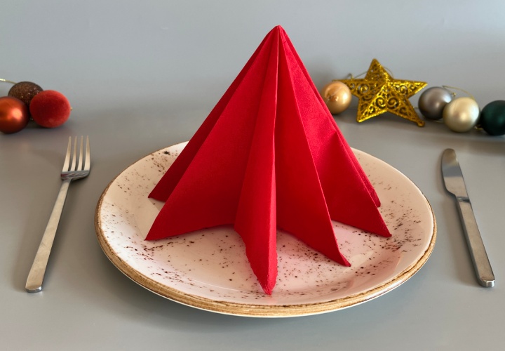 Servilleta de Navidad: Árbol de Navidad - Instrucciones con fotos y video