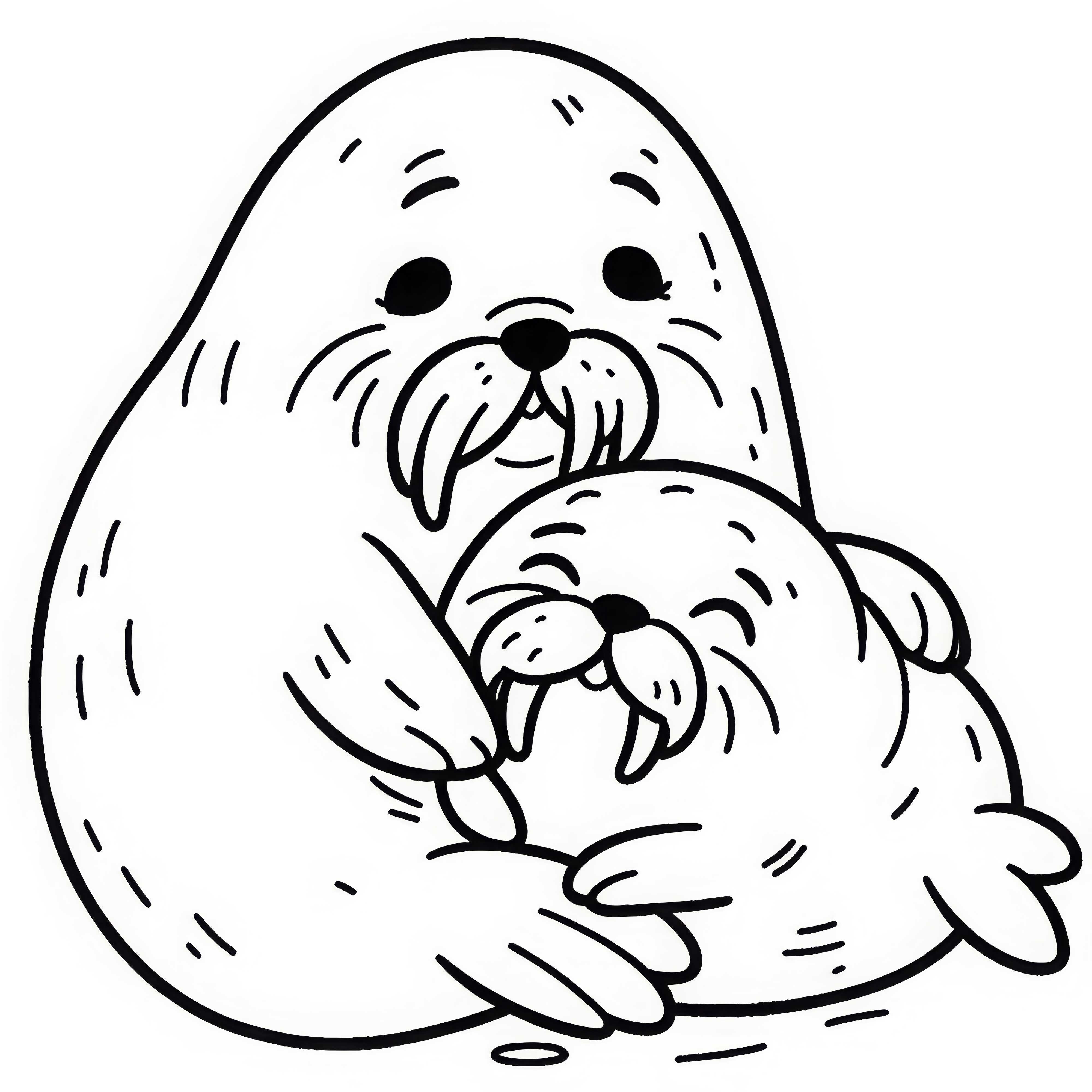 Morské prasiatko sa túli k svojej matke – jednoduchý a bezplatný obrázok na vymaľovanie Maličky mrož sa túli k svojej matke – jednoduchý a bezplatný obrázok na vymaľovanie