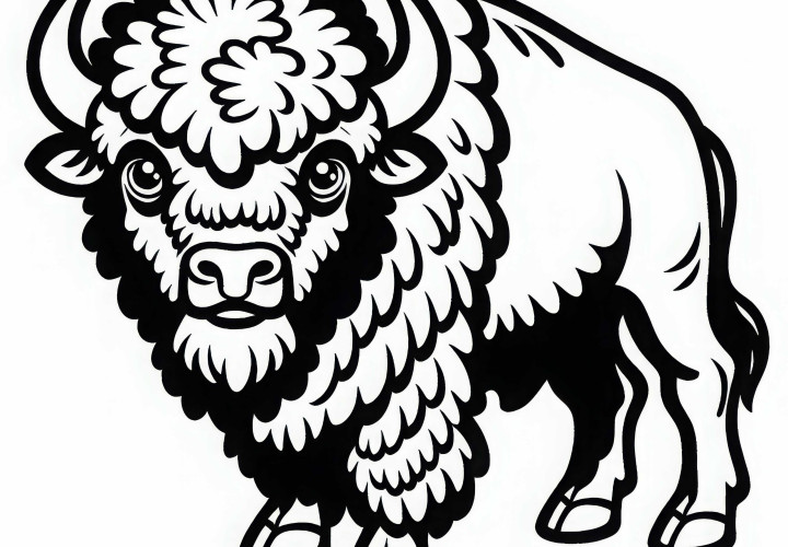 Bison Malvorlage Einfach Gratis