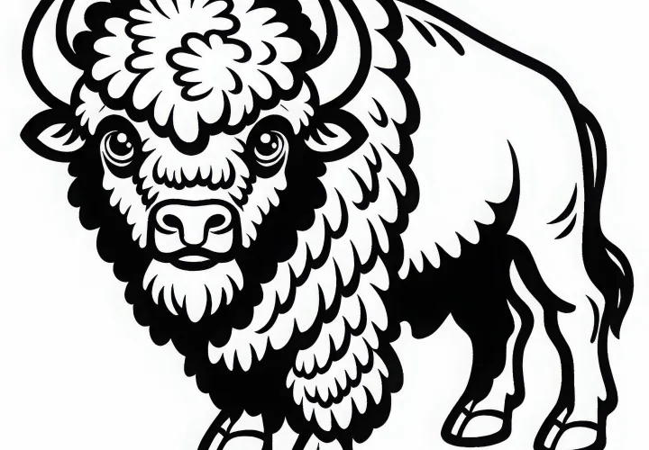 Bison fargeleggingsmal Enkel Gratis