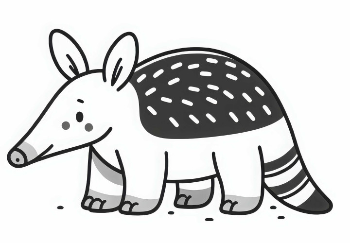 Aardvark coloring page simple free