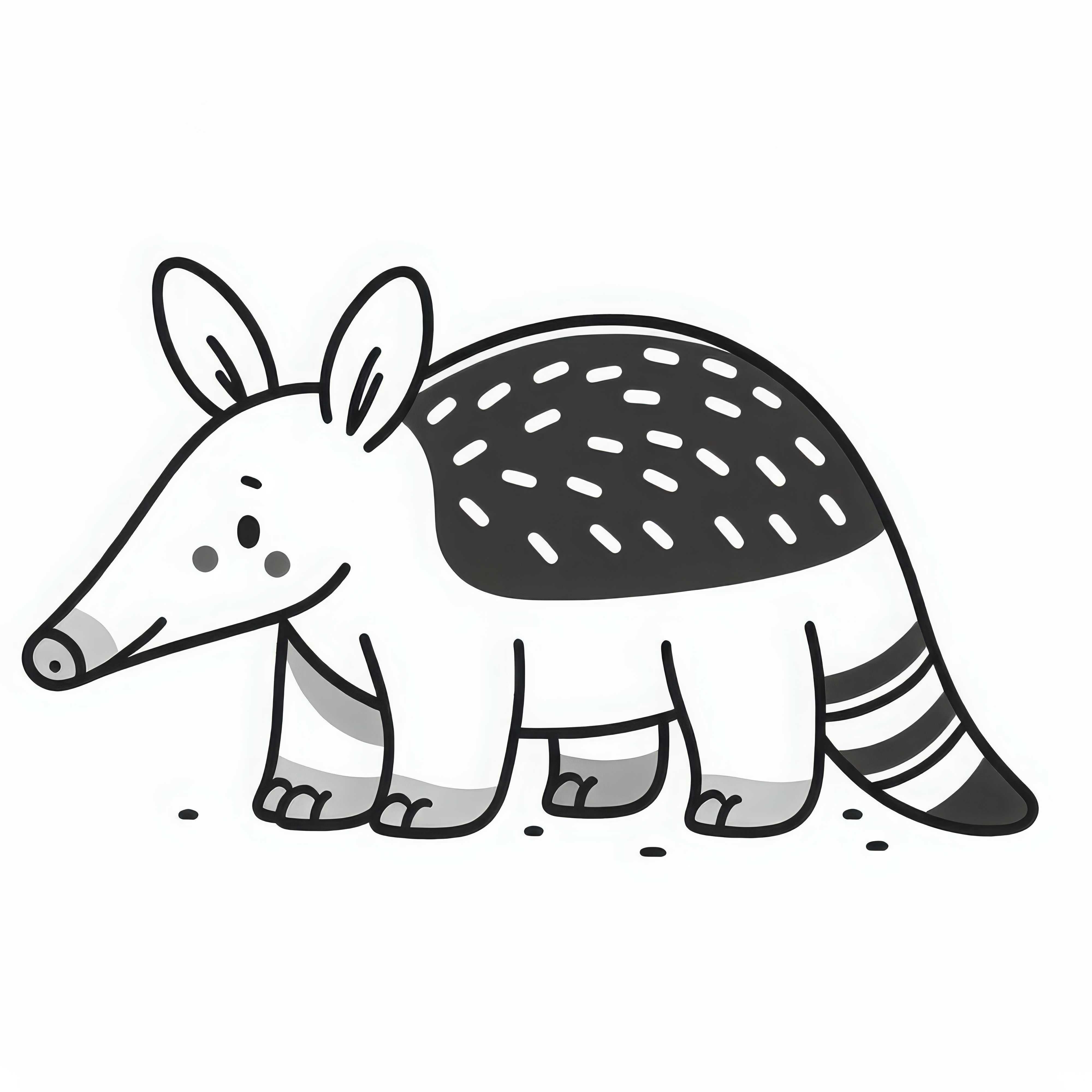 Aardvark coloring page simple free