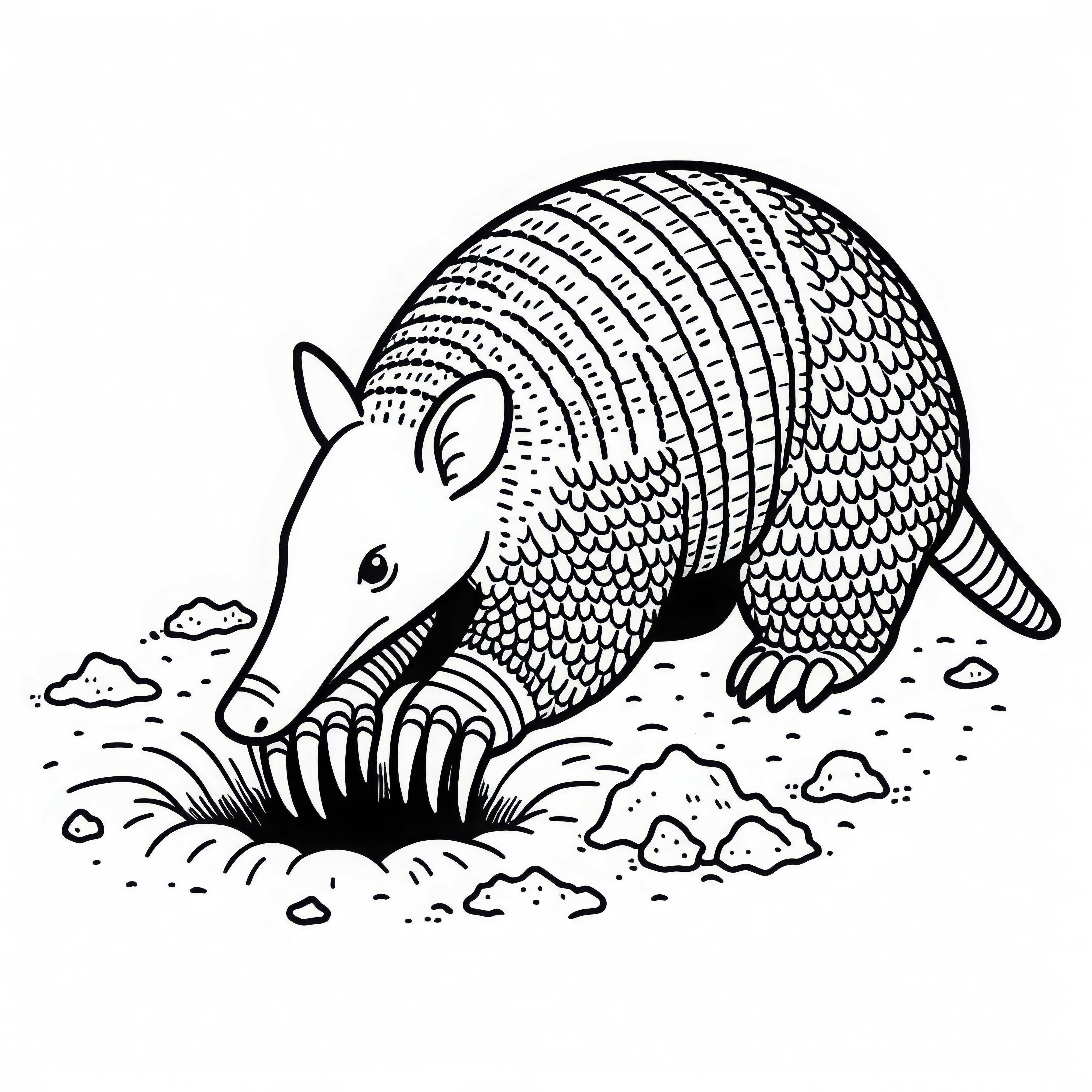 Aardvark digs a deep hole with strong claws - Free coloring page Aardvark digs a deep hole with strong claws – Free coloring page