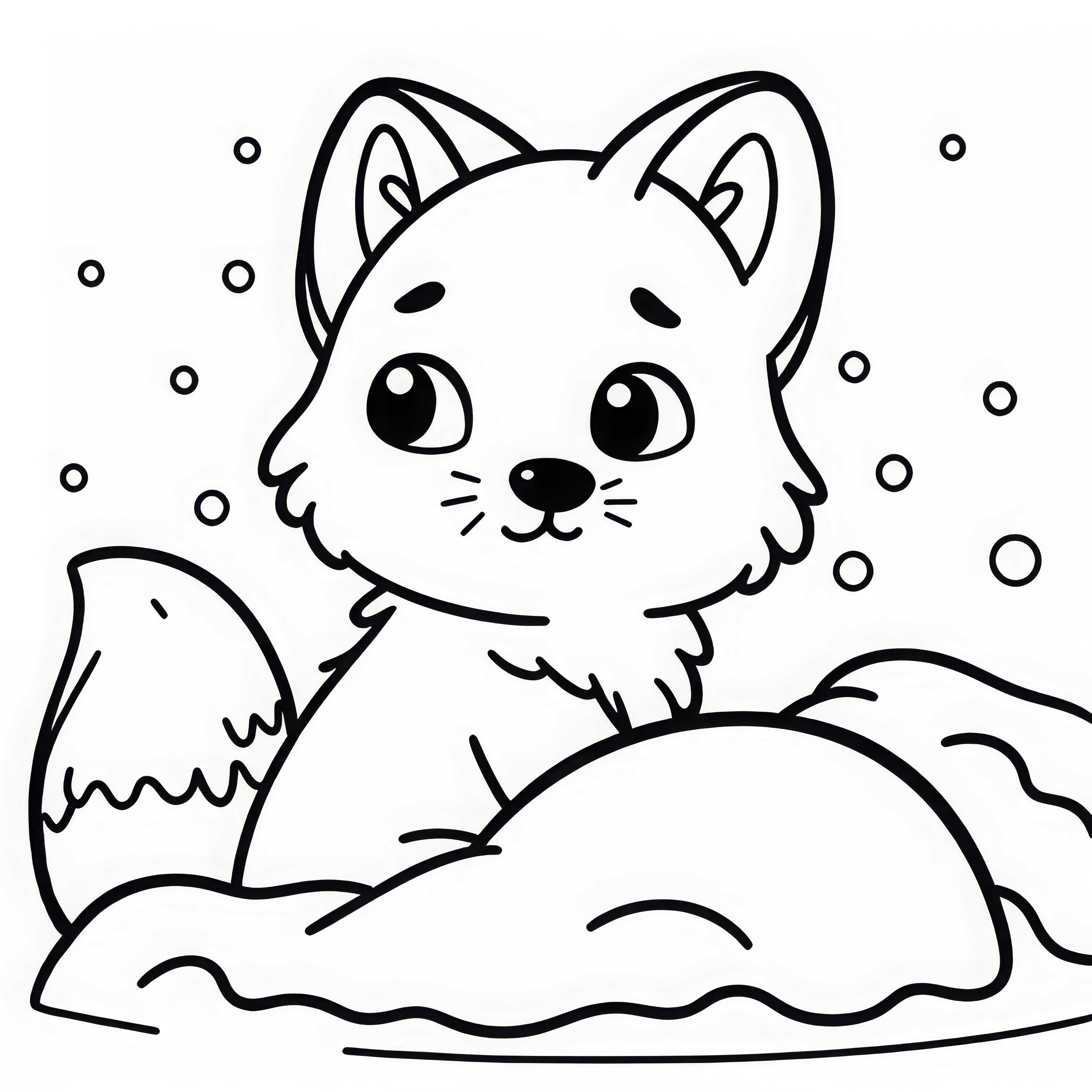 Free download of a coloring page of a polar fox Download a coloring page of a polar fox for free