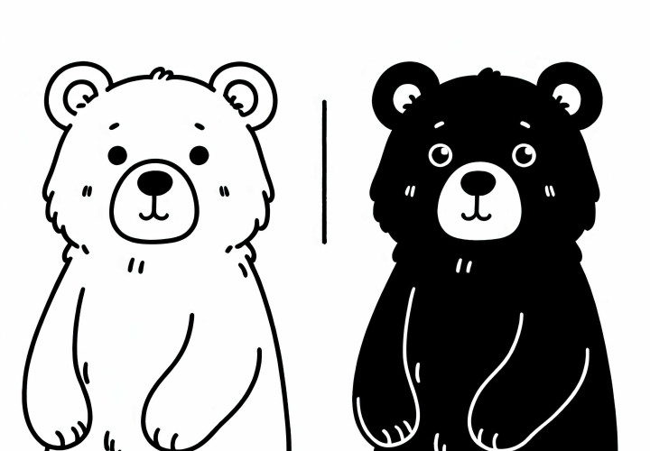 Urso-pardo asiático em pé sobre patas traseiras - modelo para colorir gratuito