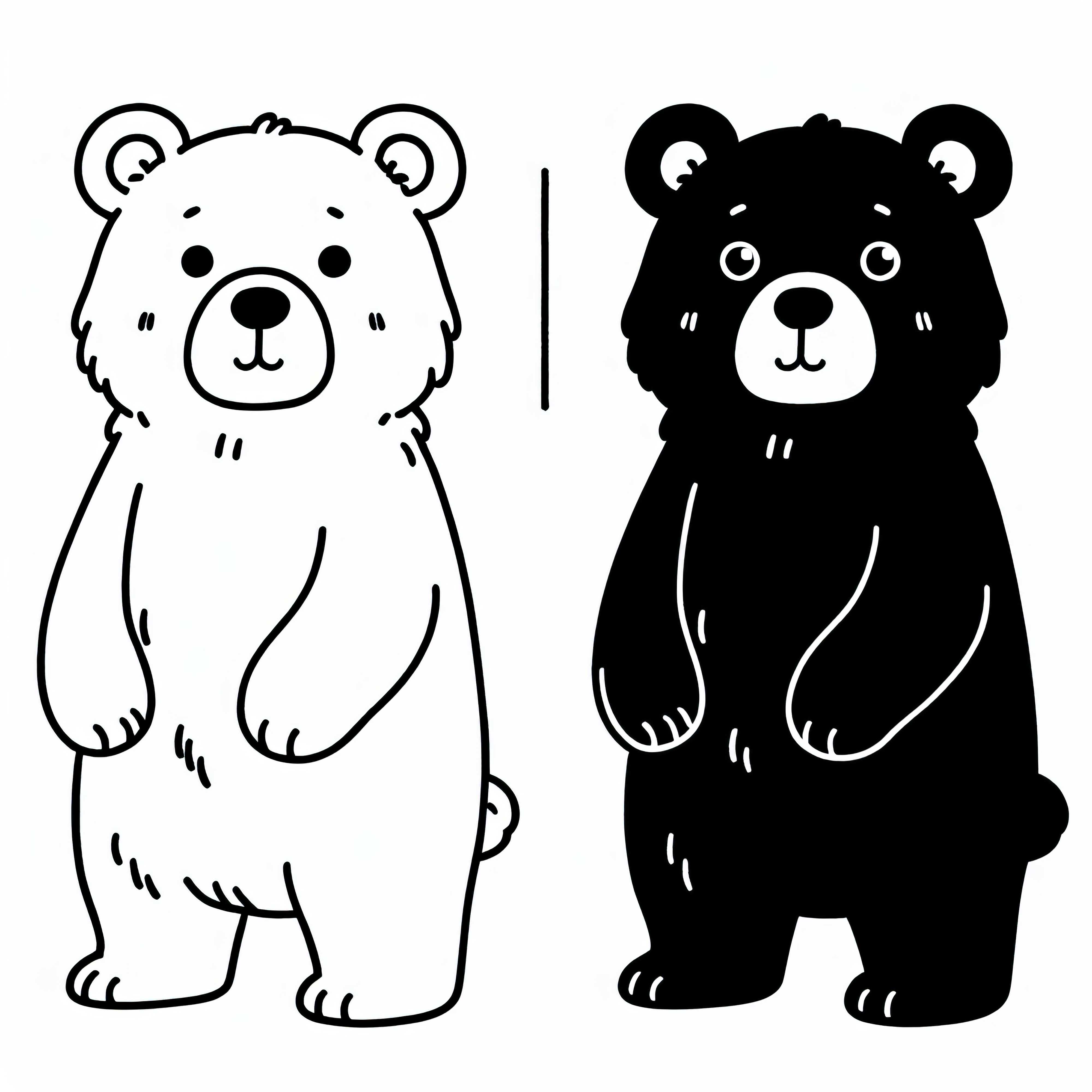 Urso-negro asiático em pé - Modelo para colorir grátis