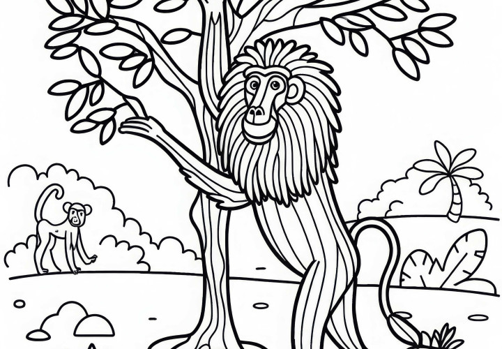 Pavian Malvorlage Einfach Kostenlos