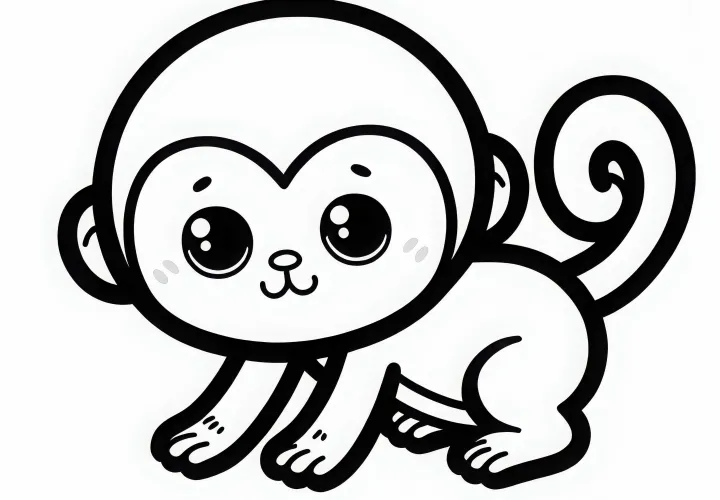 Brezplačna slaščica za barvanje kratkosvodnega opica