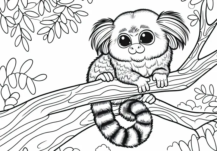 Kratkonoga opica se počiva v krošnji drevesa - Barvna slika brezplačno