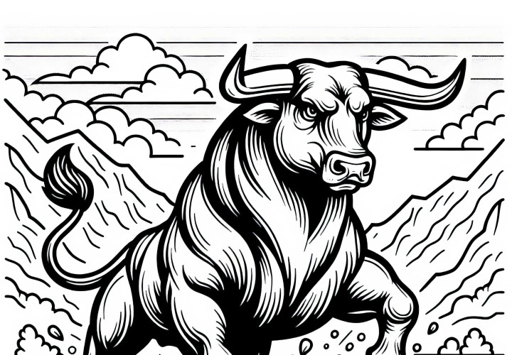 Strong bull paws with hooves - free coloring page