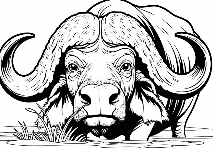 Free Download Buffalo Coloring Page