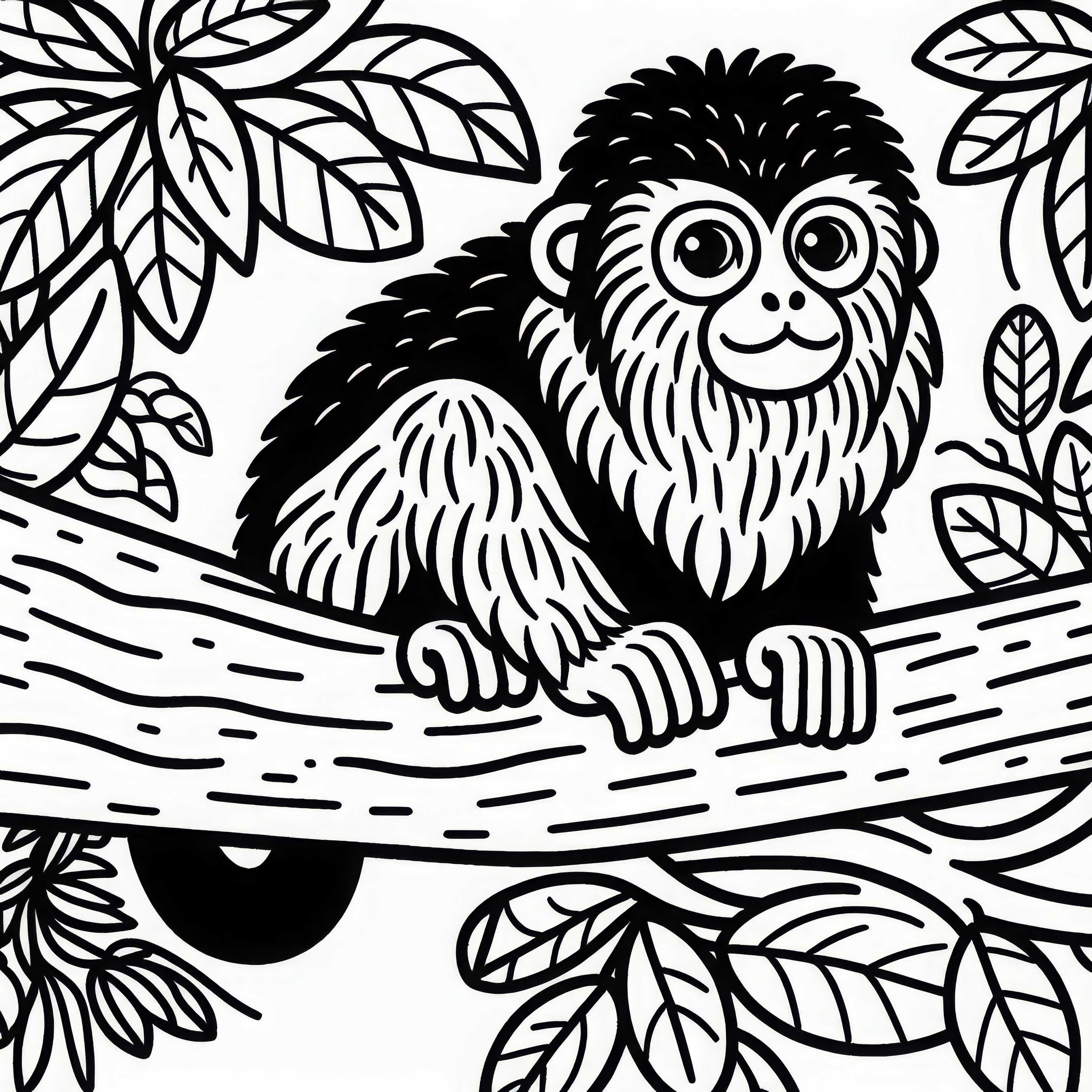 Howler Monkey Coloring Page Simple Free