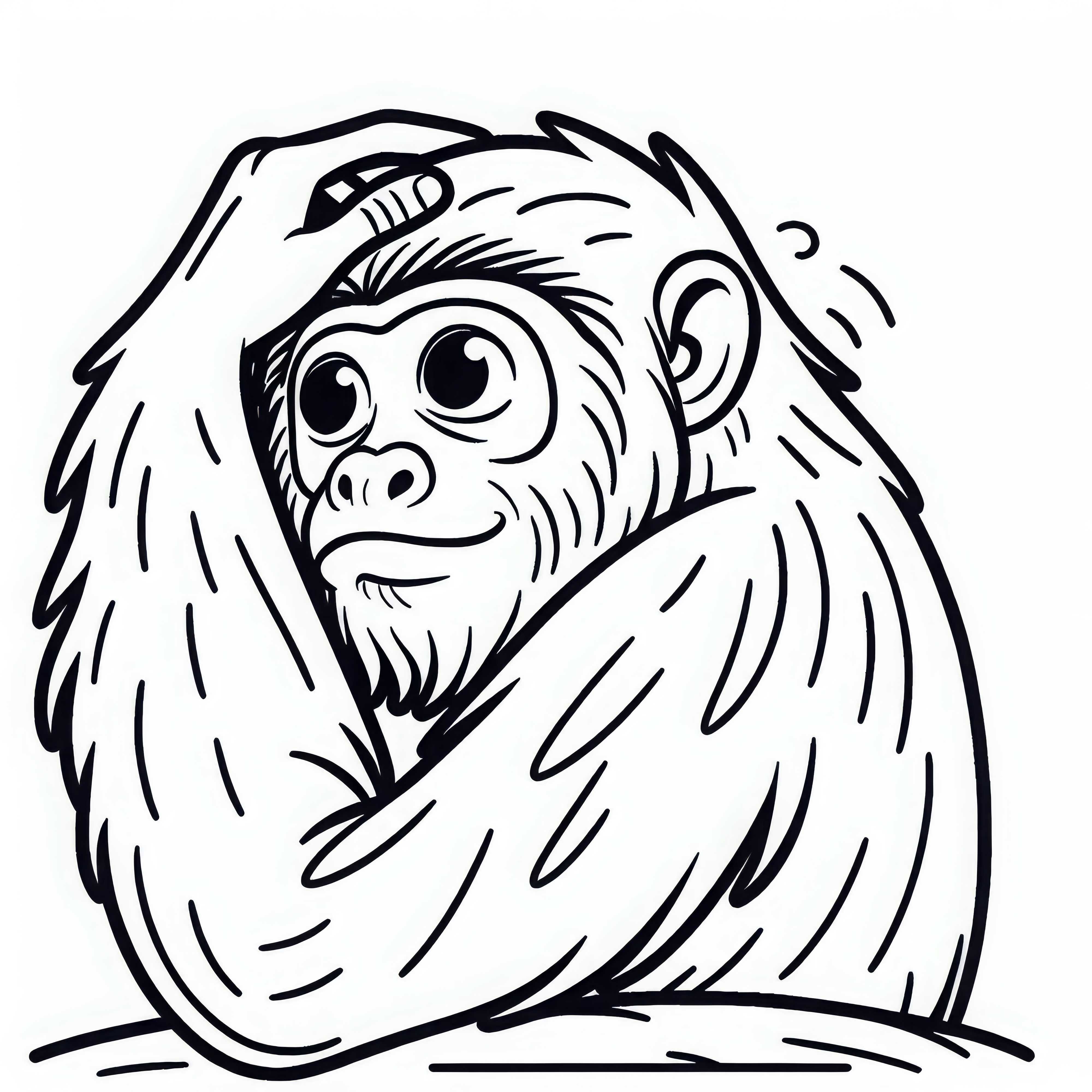 Brüllací opice si zamyšleně škrábe hlavu – zdarma omalovánka