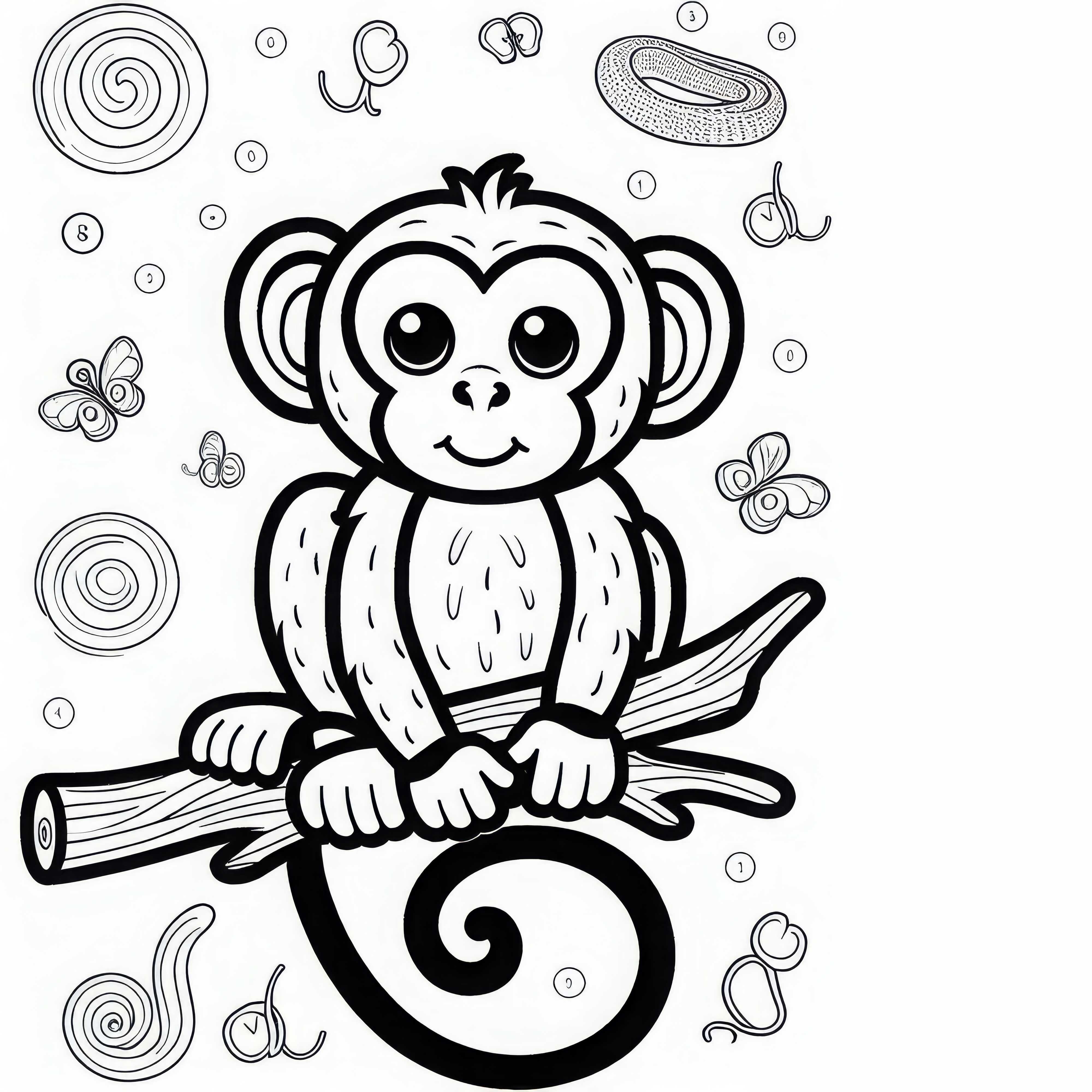 Macaque Coloring Template Simple Free