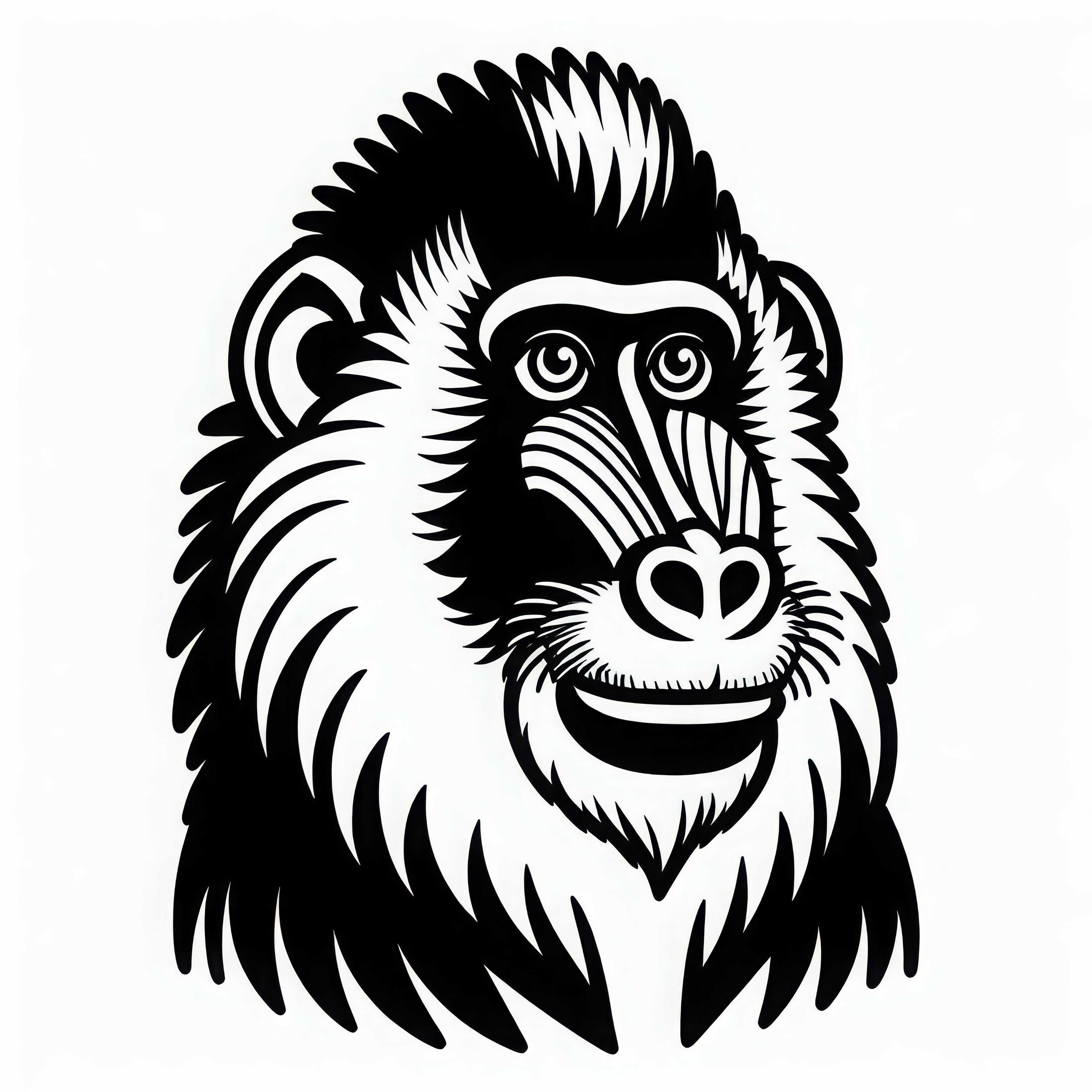 Free Mandrill Coloring Template Download and Color
