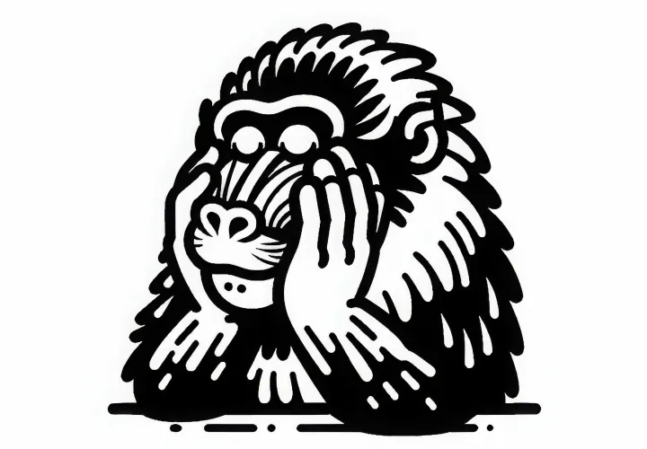 Мандрил Раскраска Простая Бесплатно Скачиваемая