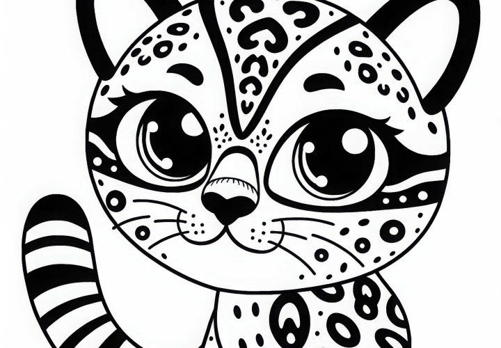 Ocelot Coloring Page Easy Free