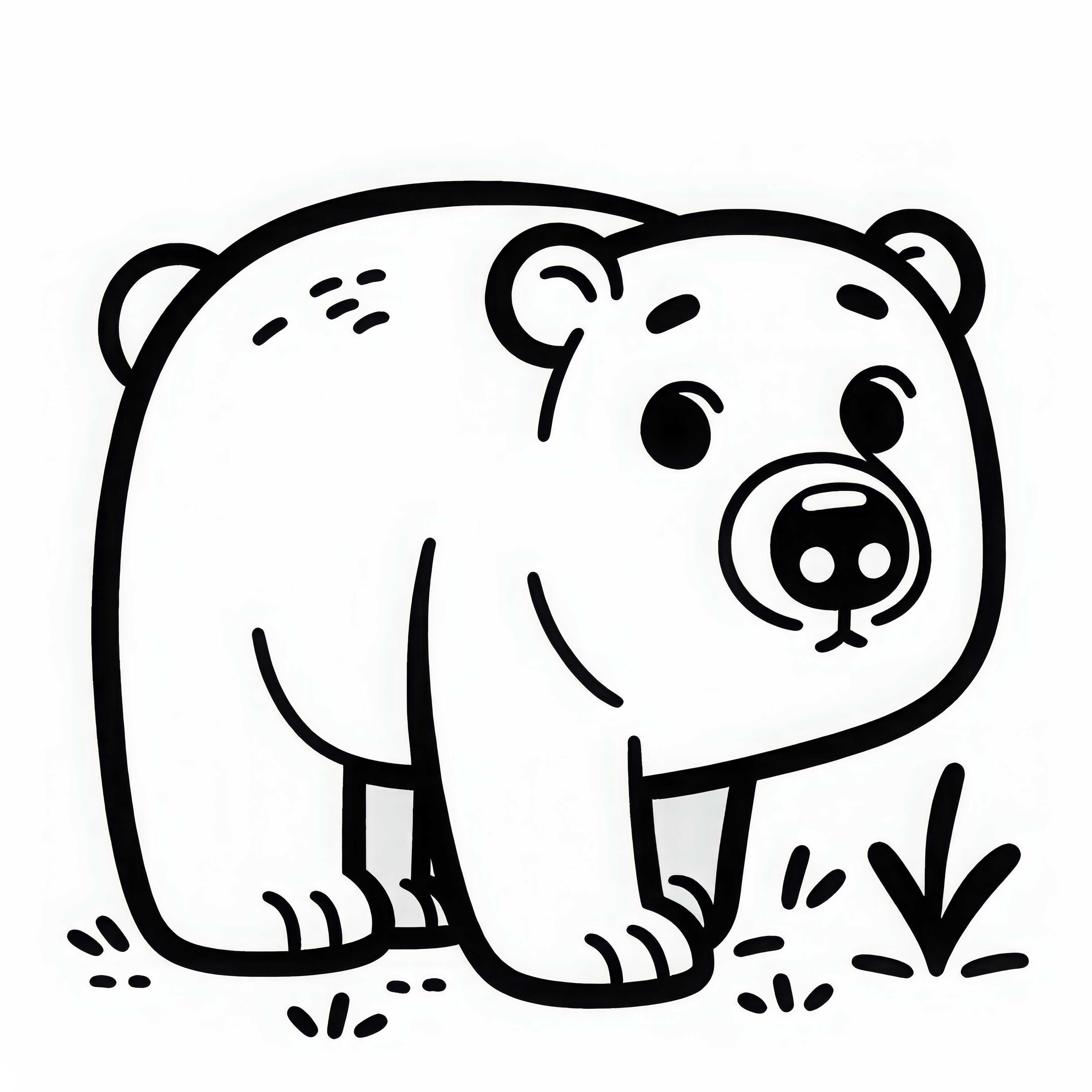 Dibujo para colorear de oso polar para descargar (gratis)