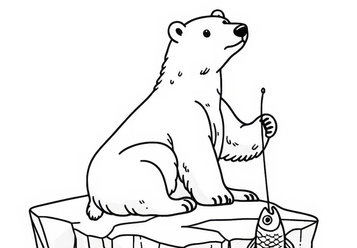 Beluha lovi ribo: Enostavna risalna predloga (Brezplačno)