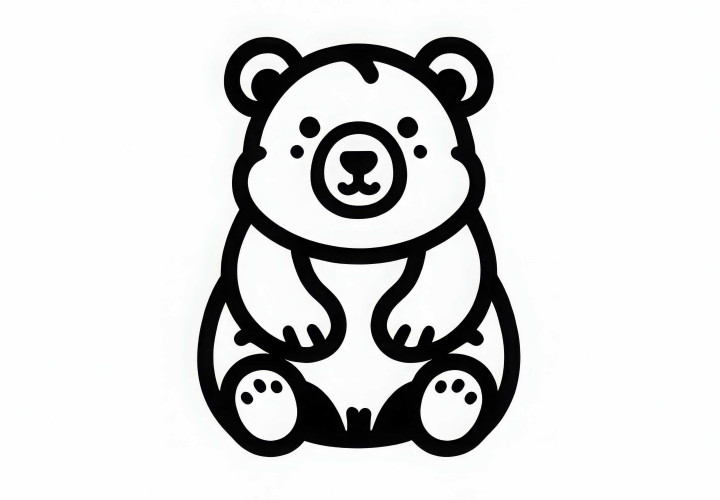 Free coloring page of a spectacled bear – Simply download and color