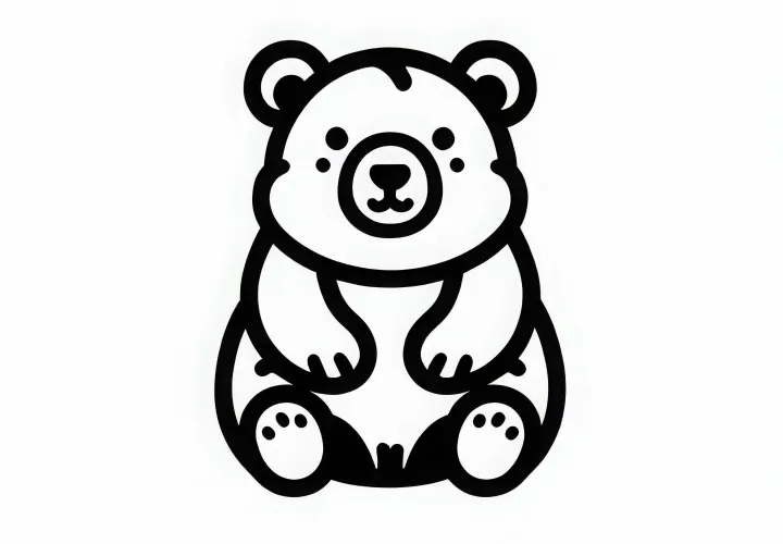 Ingyenes színezőminta egy szemüveges medvéhez – Egyszerűen töltsd le és színezd ki