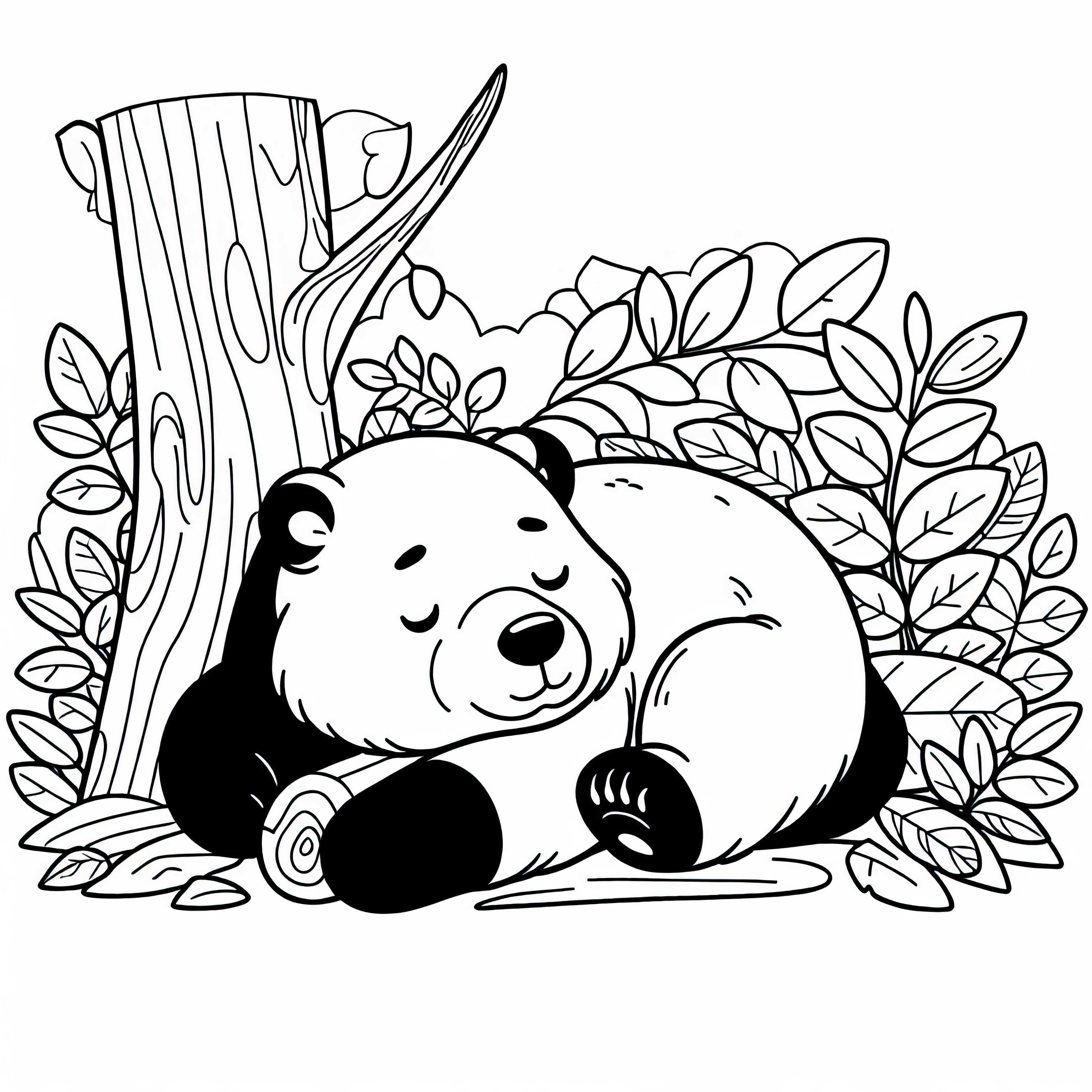 メガネザルは眠っています - 簡単な無料ぬりえ