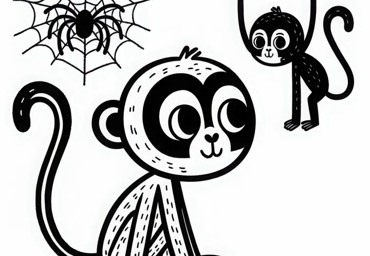 Fargeleggingsbilde Klammeraffe: Enkelt og Gratis