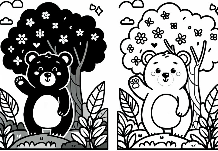 Coloriage d'un ours malais simple gratuit