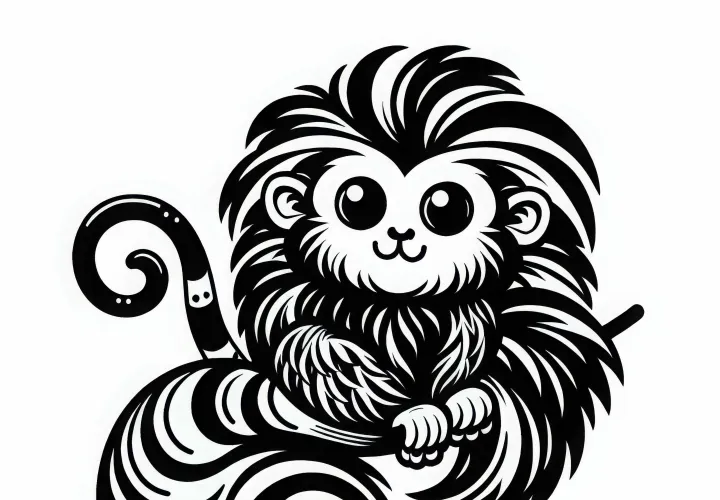 Тамарин Раскраска Простая Бесплатно