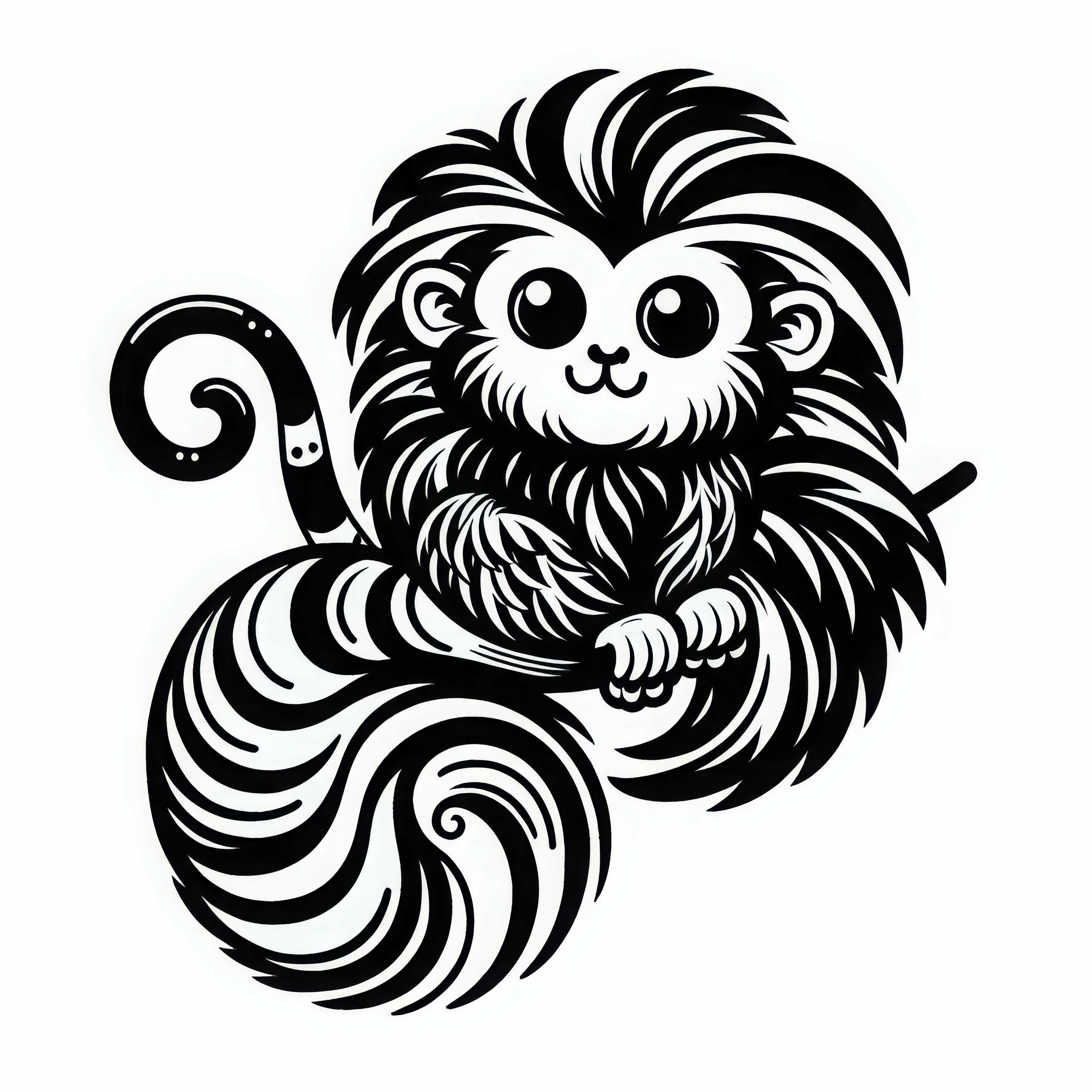 Tamarin omalovánka jednoduchá zdarma Tamarin omalovánka jednoduchá zdarma