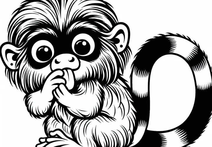 Тамарин чистит себя – бесплатная раскраска