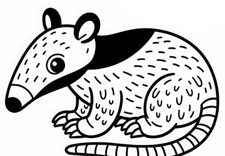 Coloring page of the anteater - Simple and free to download