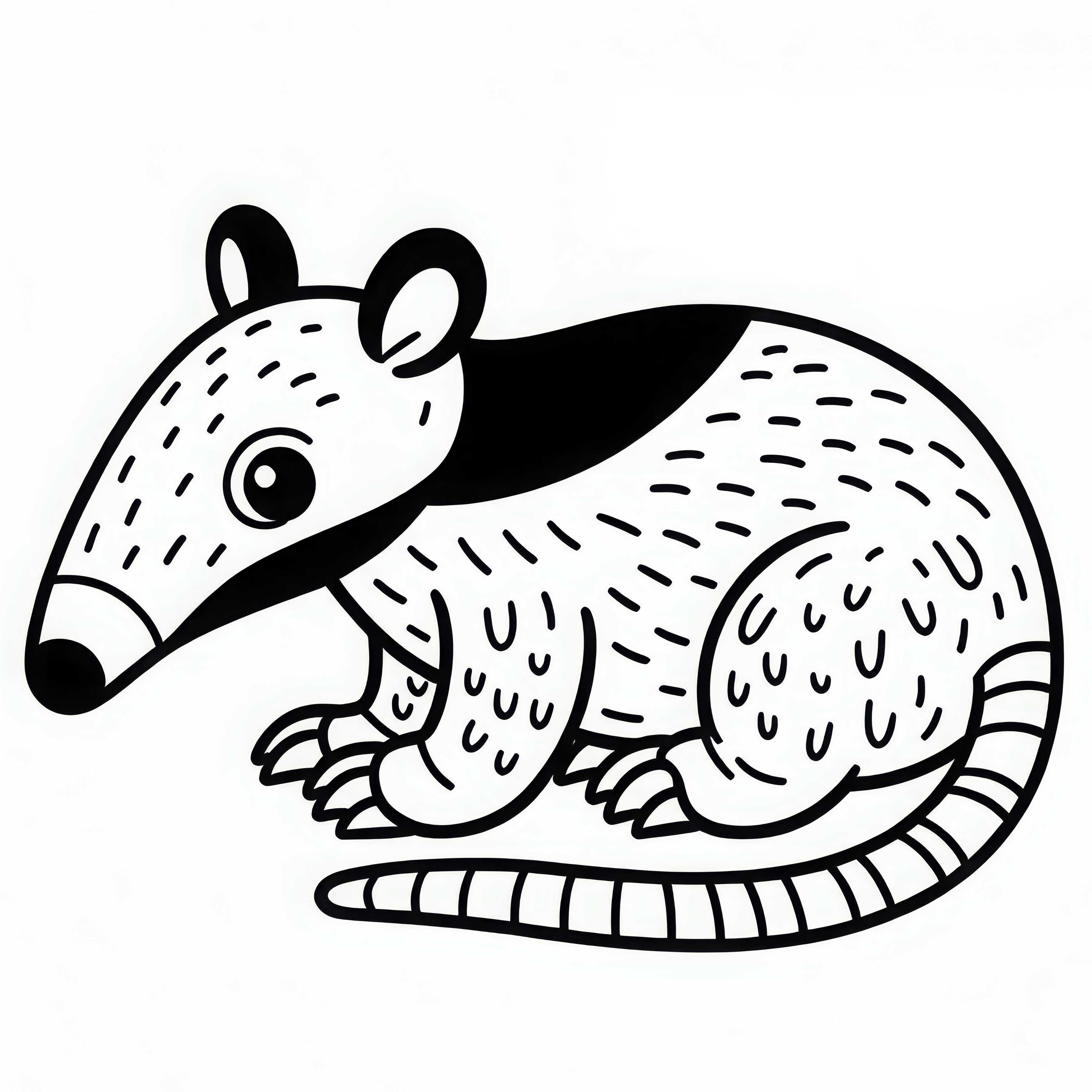 Vybarvovací obrázek mravenečníka – Jednoduché a zdarma ke stažení Vybarvovací obrázek pásovce – Jednoduché a zdarma ke stažení