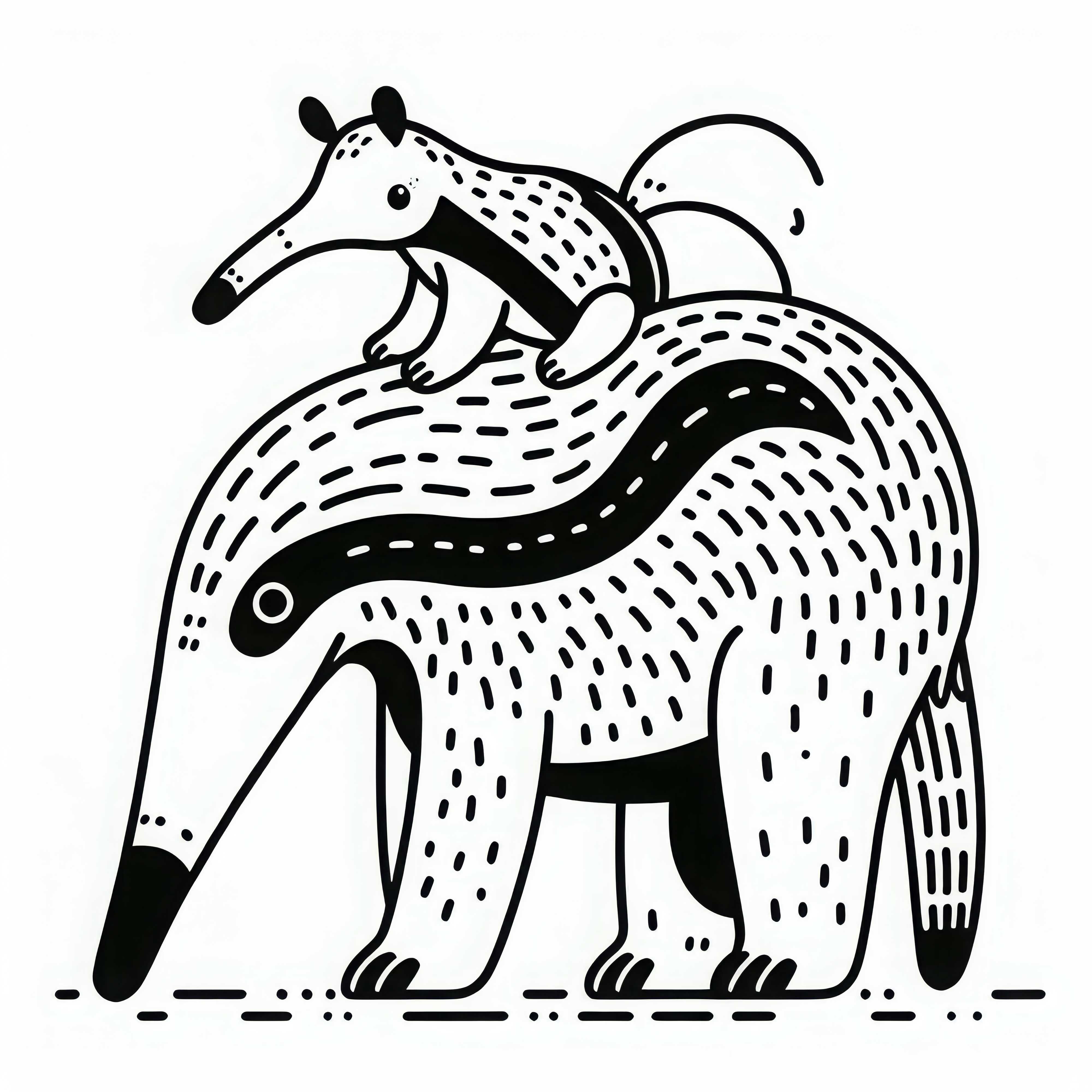 Mravenci matka nese své mládě na zádech – omalovánka jednoduchá a zdarma Mravenčí matka nosí své mládě na zádech – jednoduchý a zdarma omalovánka