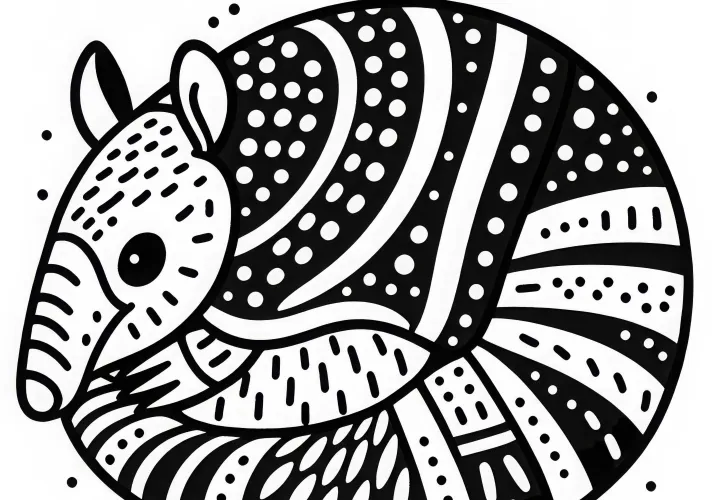 Счастливый броненосец сворачивается в защитный шар