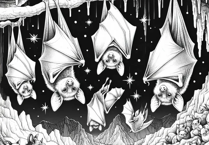 Сова в пещере: Раскраска для загрузки (бесплатно)