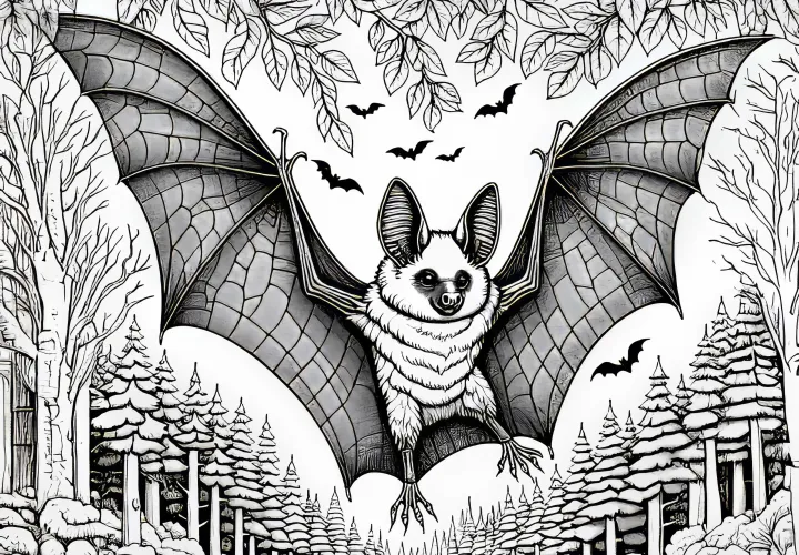 Сова с распростёртыми крыльями: Подробная раскраска (Бесплатно)