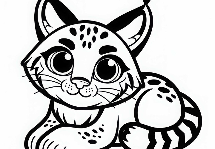 Lynx Coloring Page Simple Free
