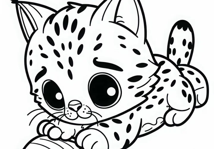 Рыбка играет с листом - Раскраска простая и бесплатная