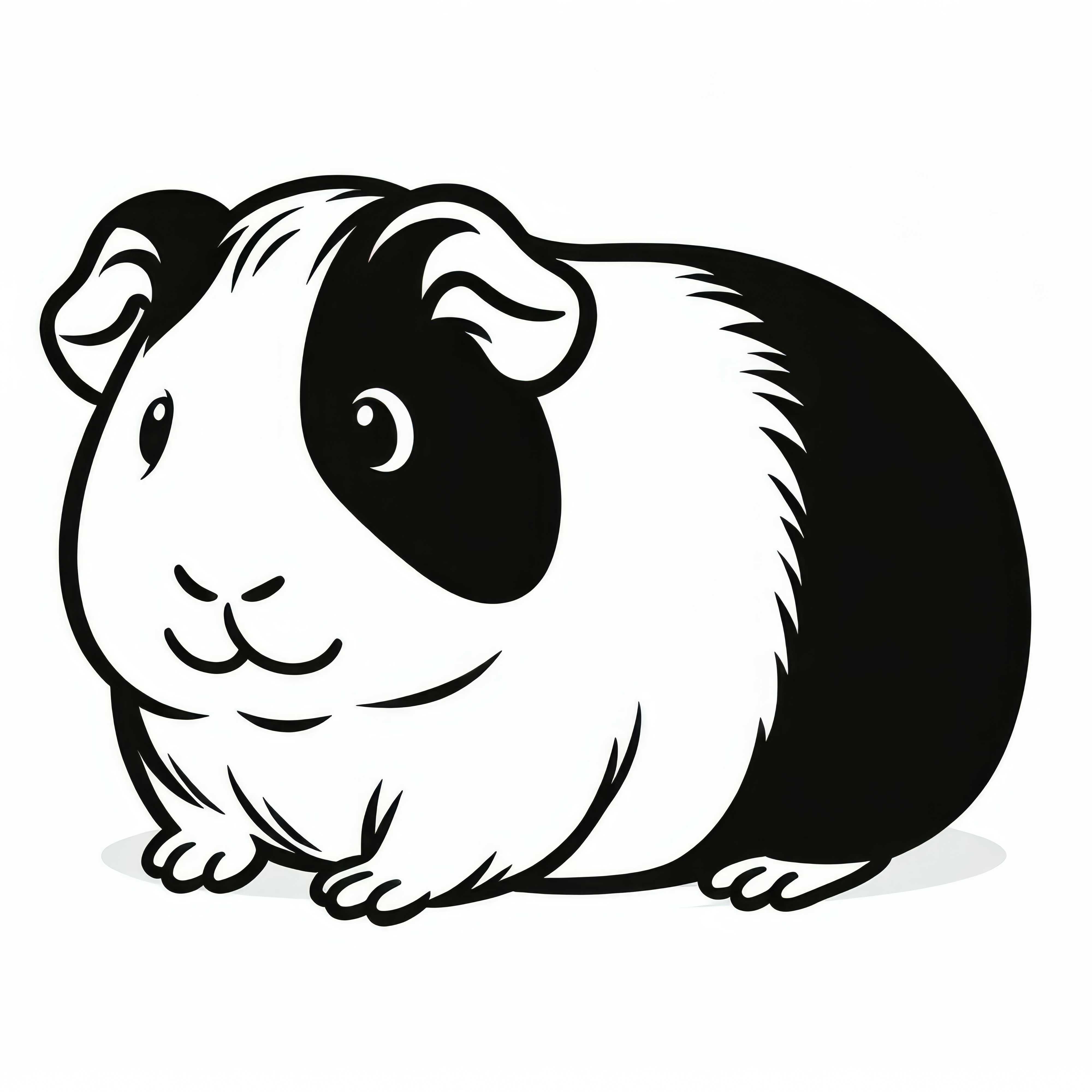Modèle de coloriage de cochon d'Inde à télécharger (Gratuit)