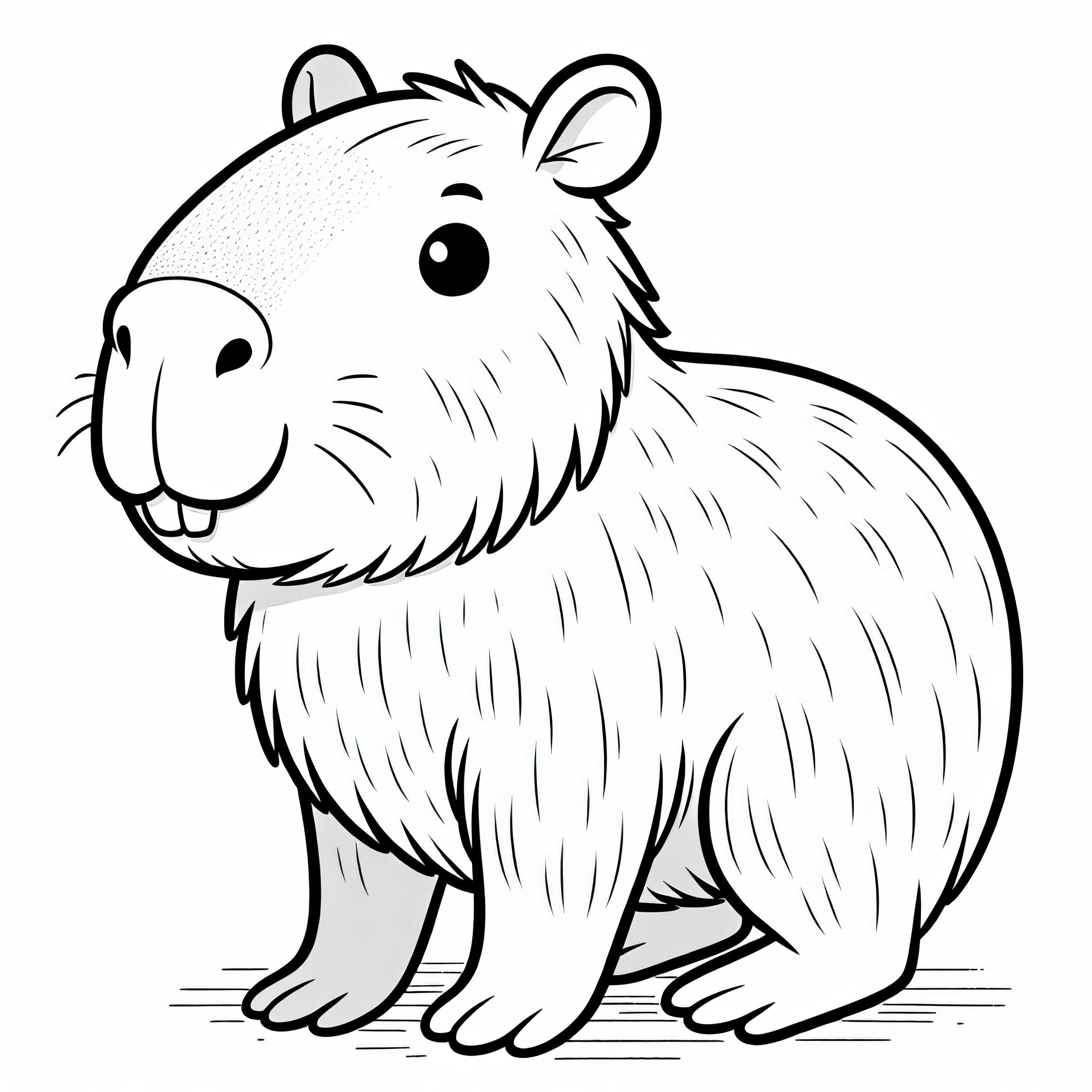 Capybara Coloring Page Easy Free