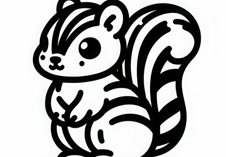 Squirrel Coloring Page Simple Free