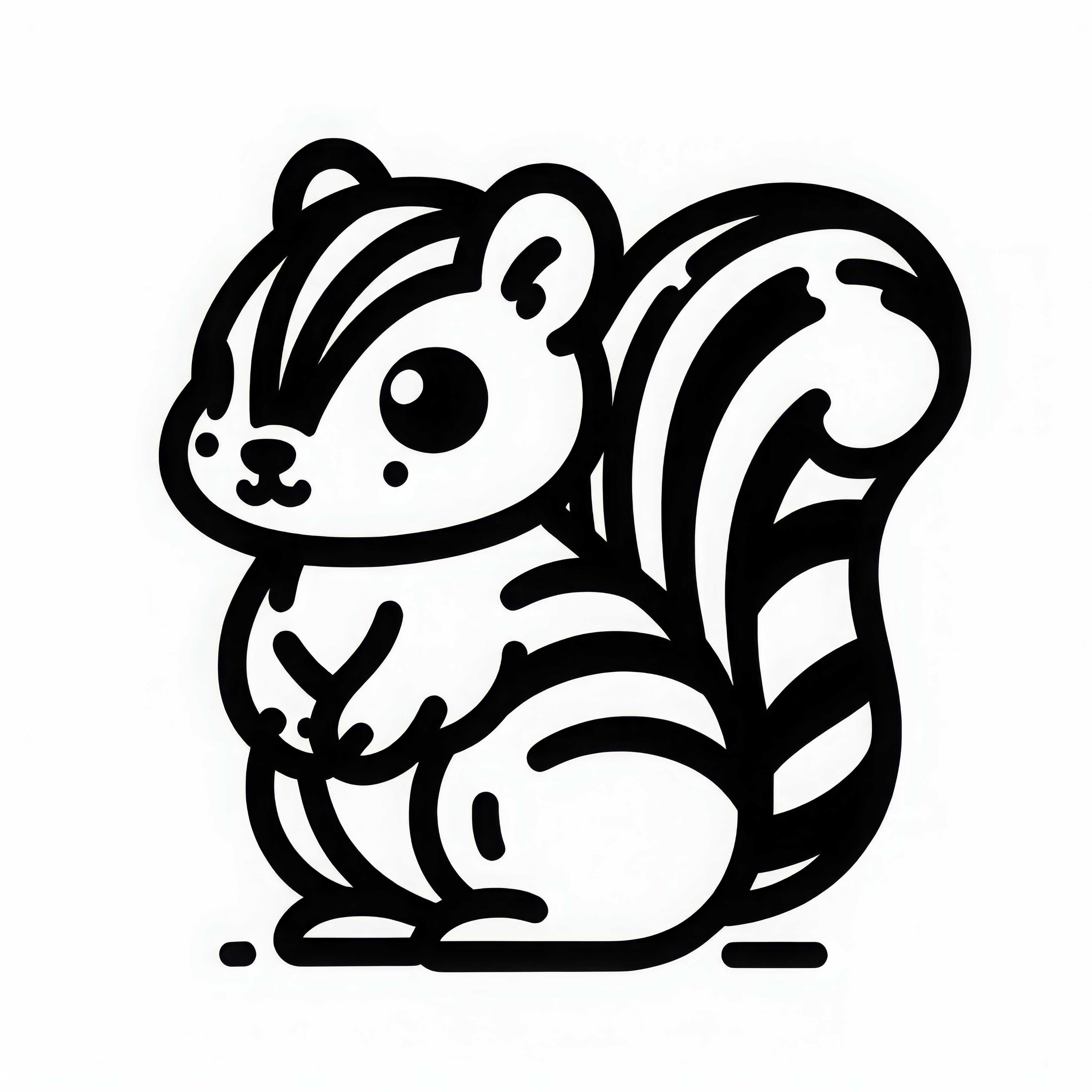 Squirrel Coloring Page Simple Free