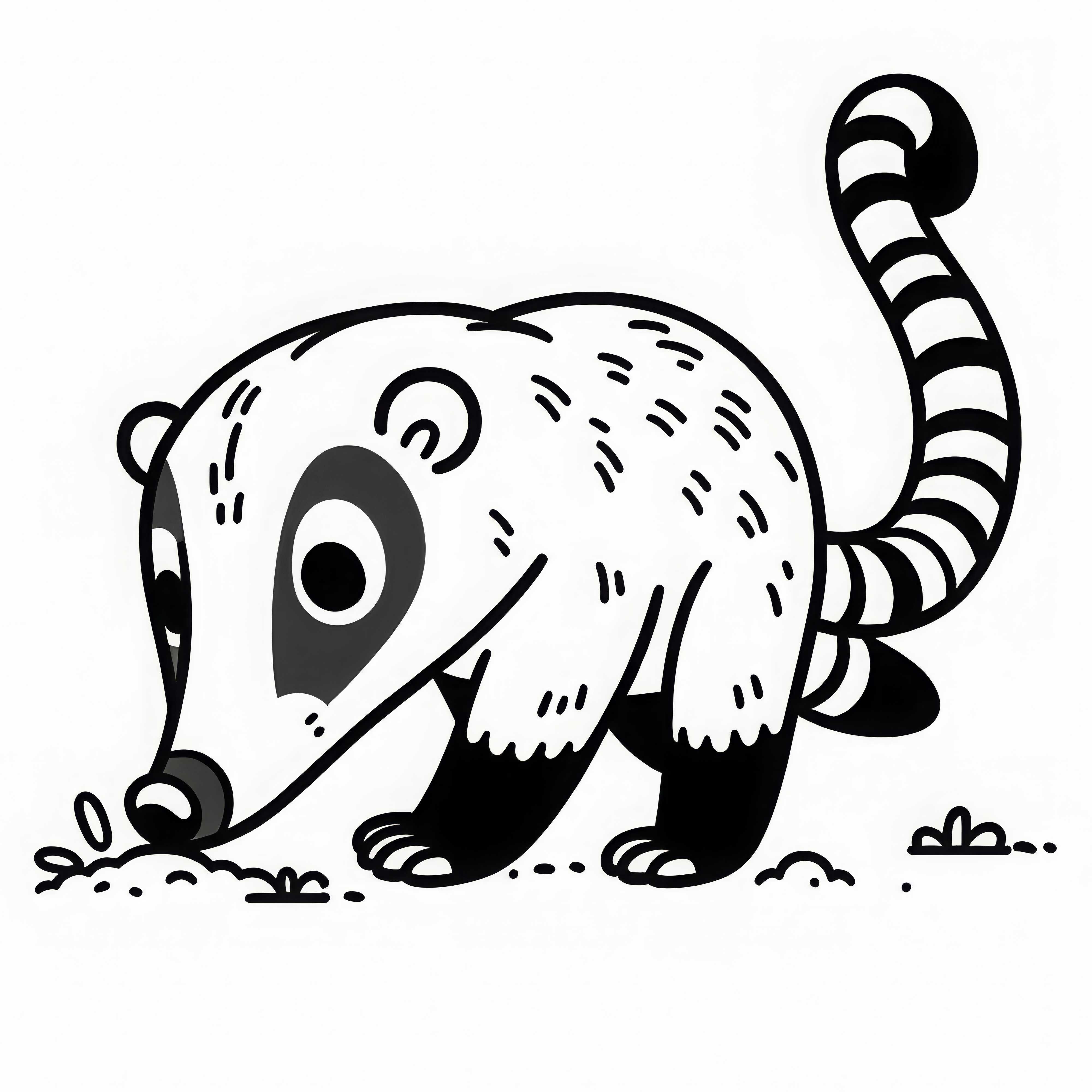 Nosenatá opice hledá hmyz – omalovánka zdarma