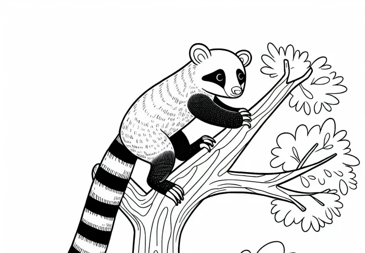 Nesebjørn klatrer dyktig opp i treet - Gratis fargeleggingsmal