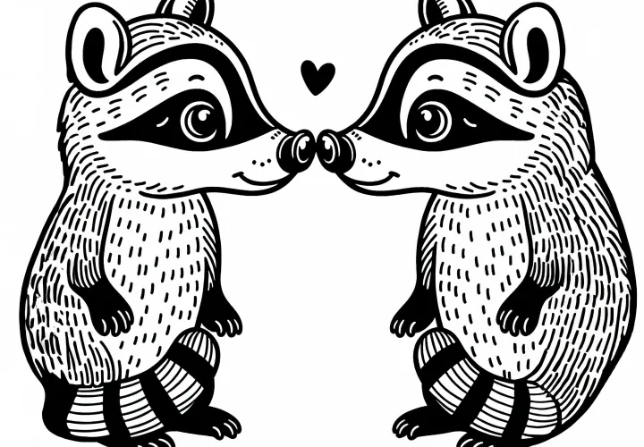 To gratis fargeleggingsbilde av to nesehonninger som hilser på hverandre