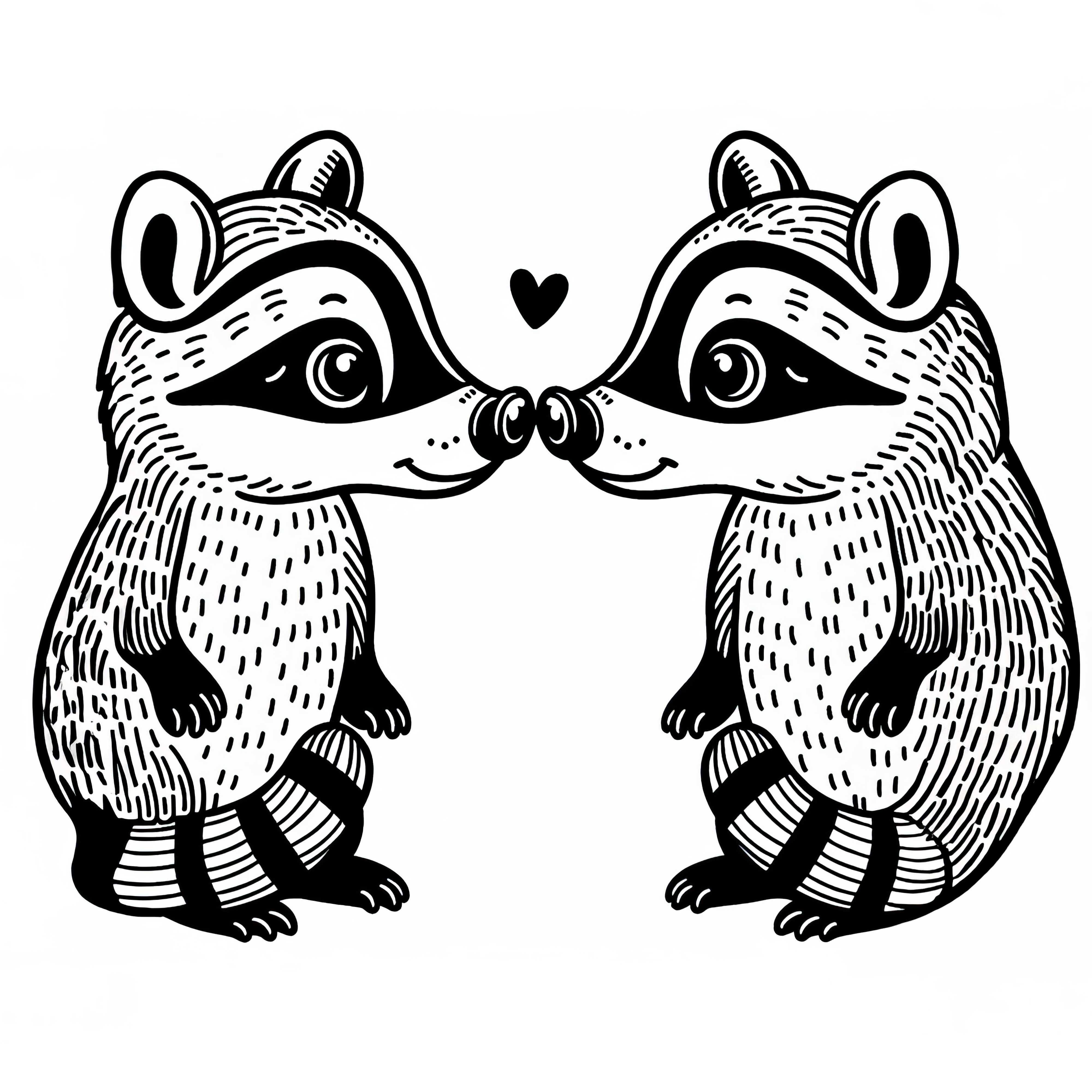 Dva nosaté mravenci se očichávají na uvítanou – Omalovánka zdarma Dva nosaté medvědi si čichají k sobě na přivítanou – omalovánka zdarma