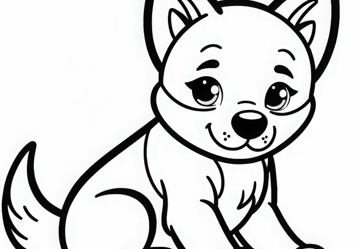 Динго раскраска простая бесплатная