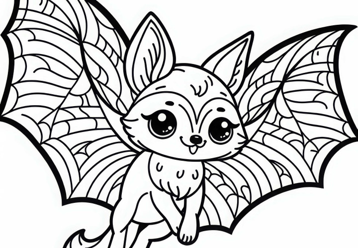 Desenho para colorir de morcego grátis e fácil