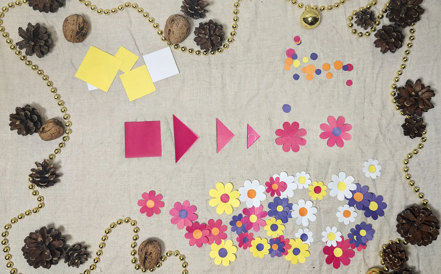 Step 7: Fold and shape flowers